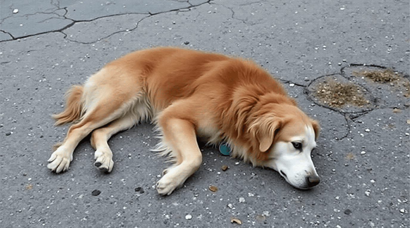Bloedstollende beelden als man leven riskeert om doodsbange hond op snelweg te redden