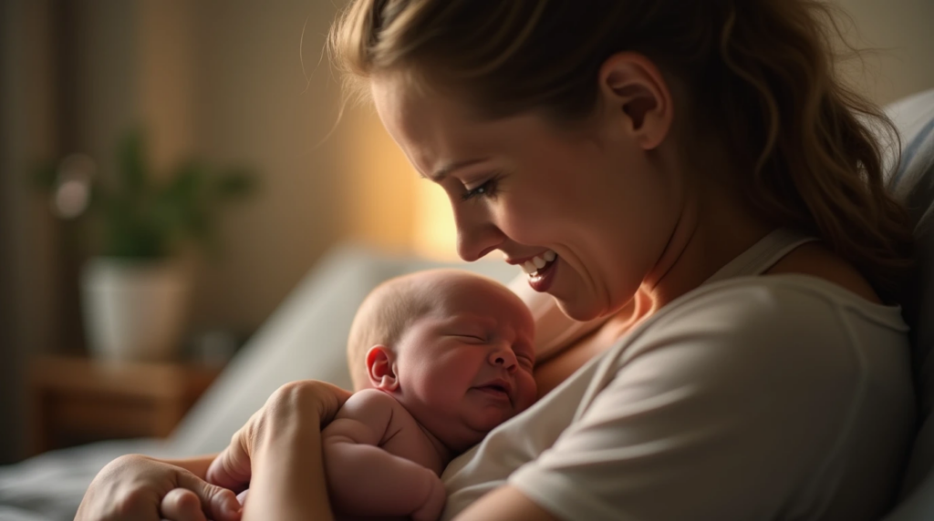 baby voor de eerste keer vasthouden